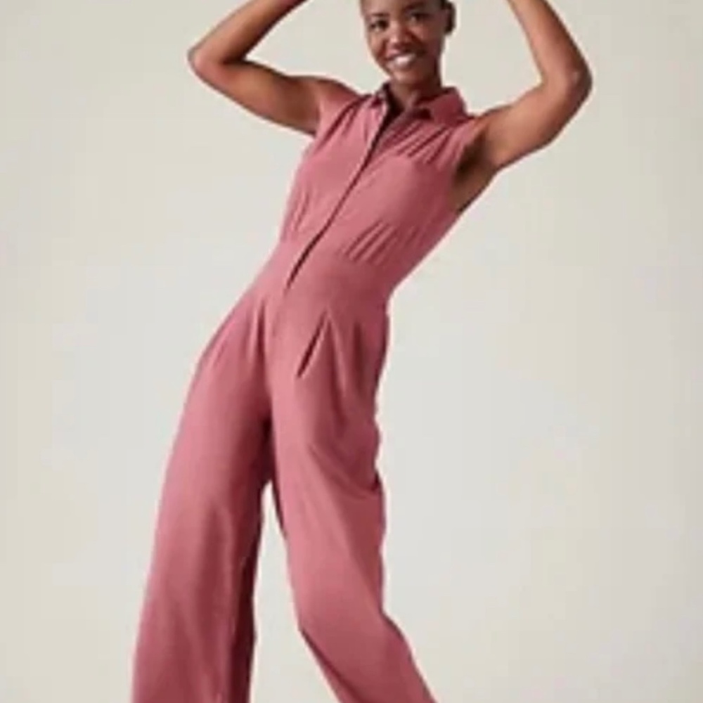 NWT ATHLETA BROOKLYN HEIGHTS ROMPER SIZE 4 Petite Dusty Mauve